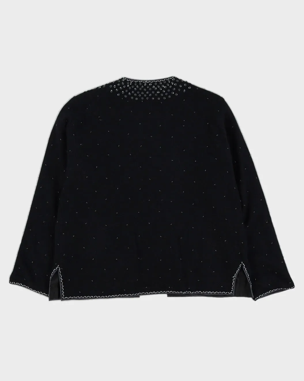 00s Black Beaded Cardigan - M