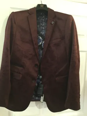 Au Noir JACKMAN Stretch Blazer Burgundy
