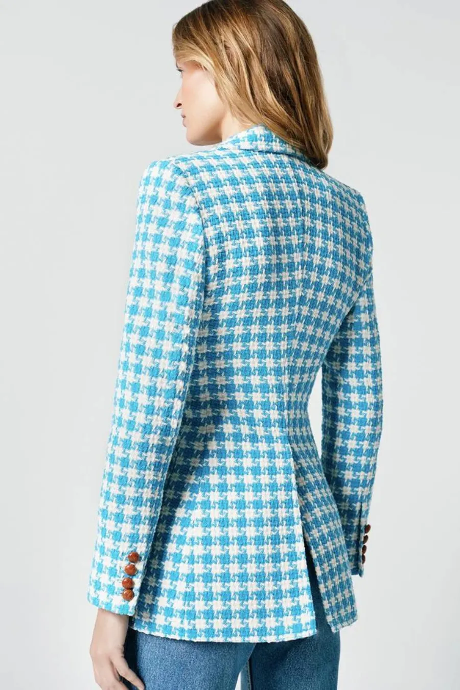 Birkin Blazer Topaz Houndstooth