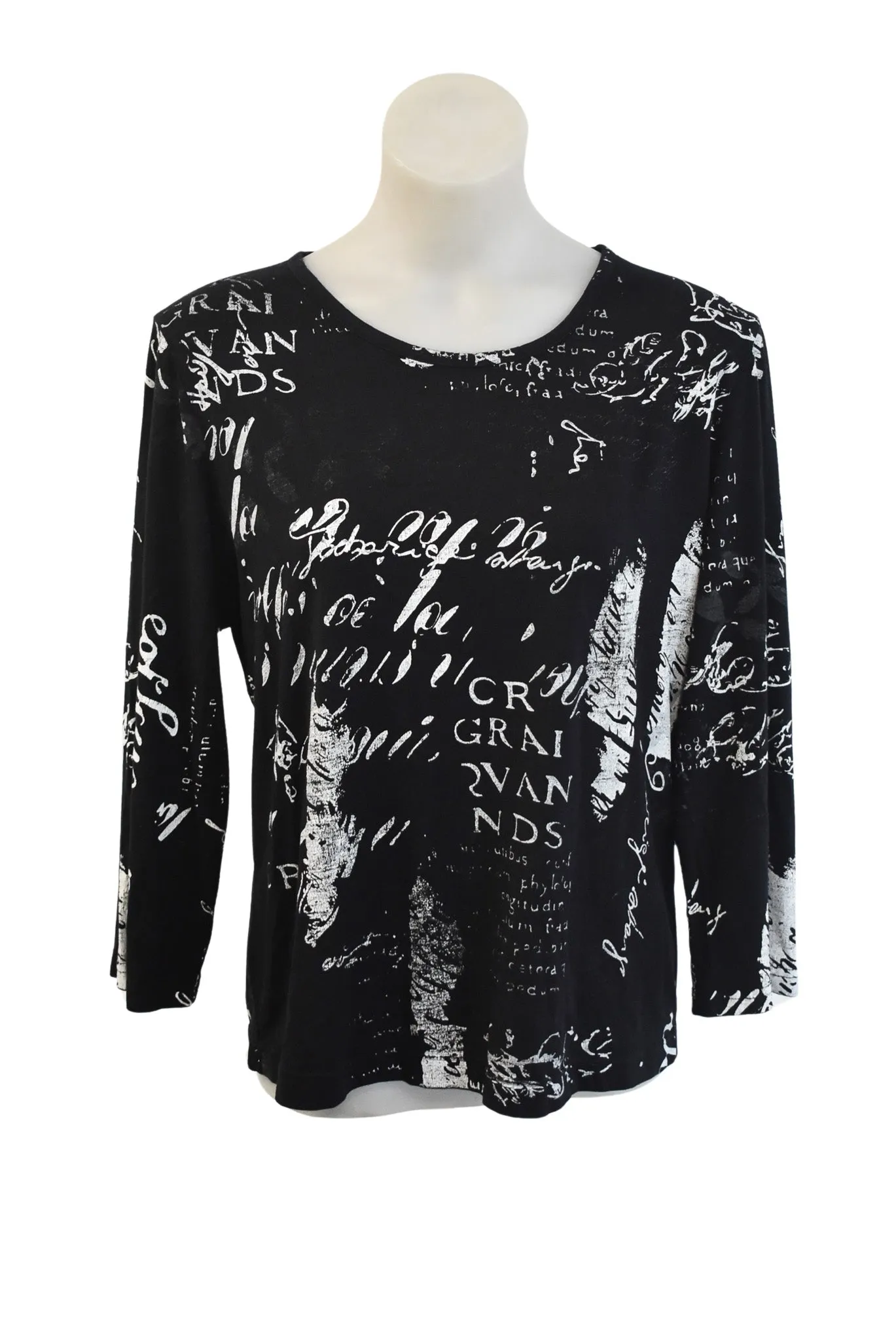 B.R. handwritten note longsleeve top, M