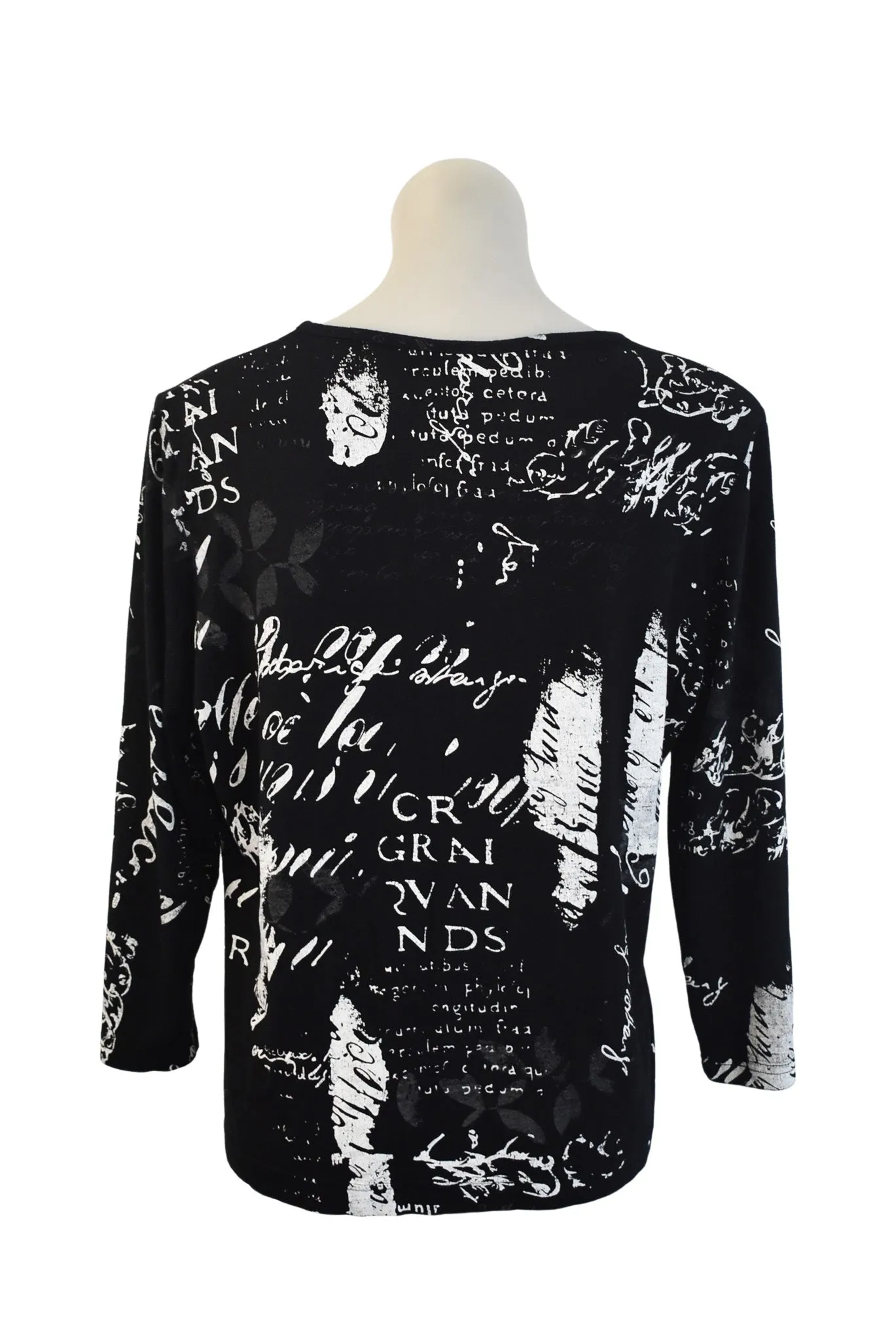 B.R. handwritten note longsleeve top, M