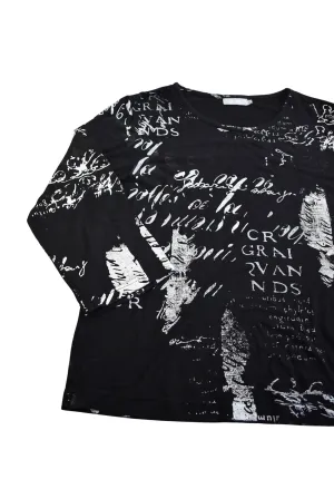 B.R. handwritten note longsleeve top, M