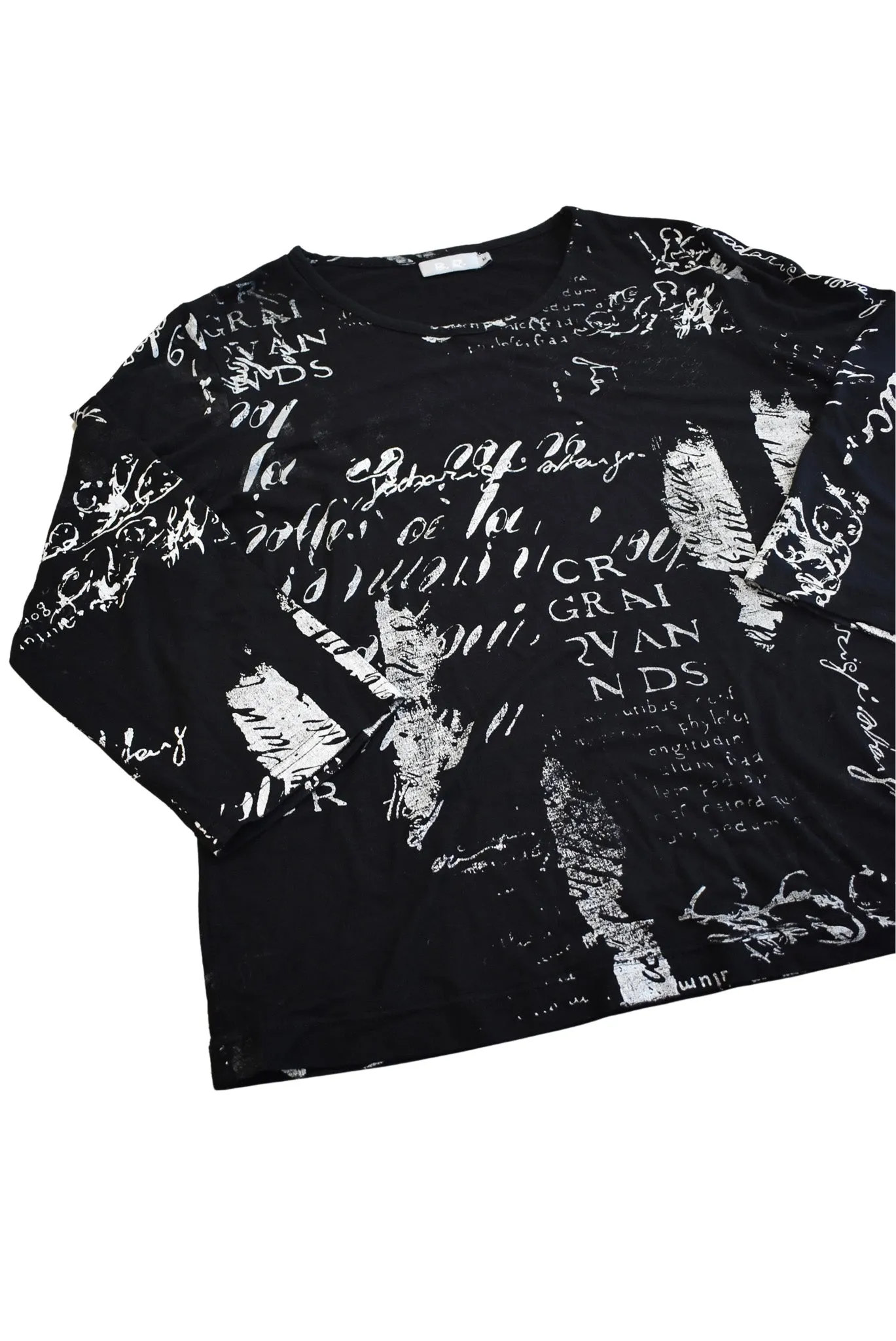 B.R. handwritten note longsleeve top, M
