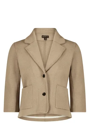 Cotton Blend Shrunken Blazer Brown Sugar