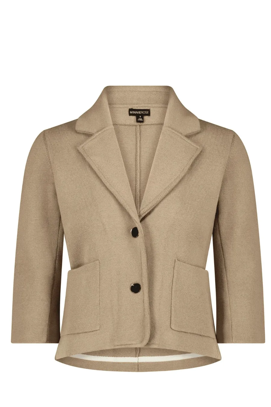 Cotton Blend Shrunken Blazer Brown Sugar