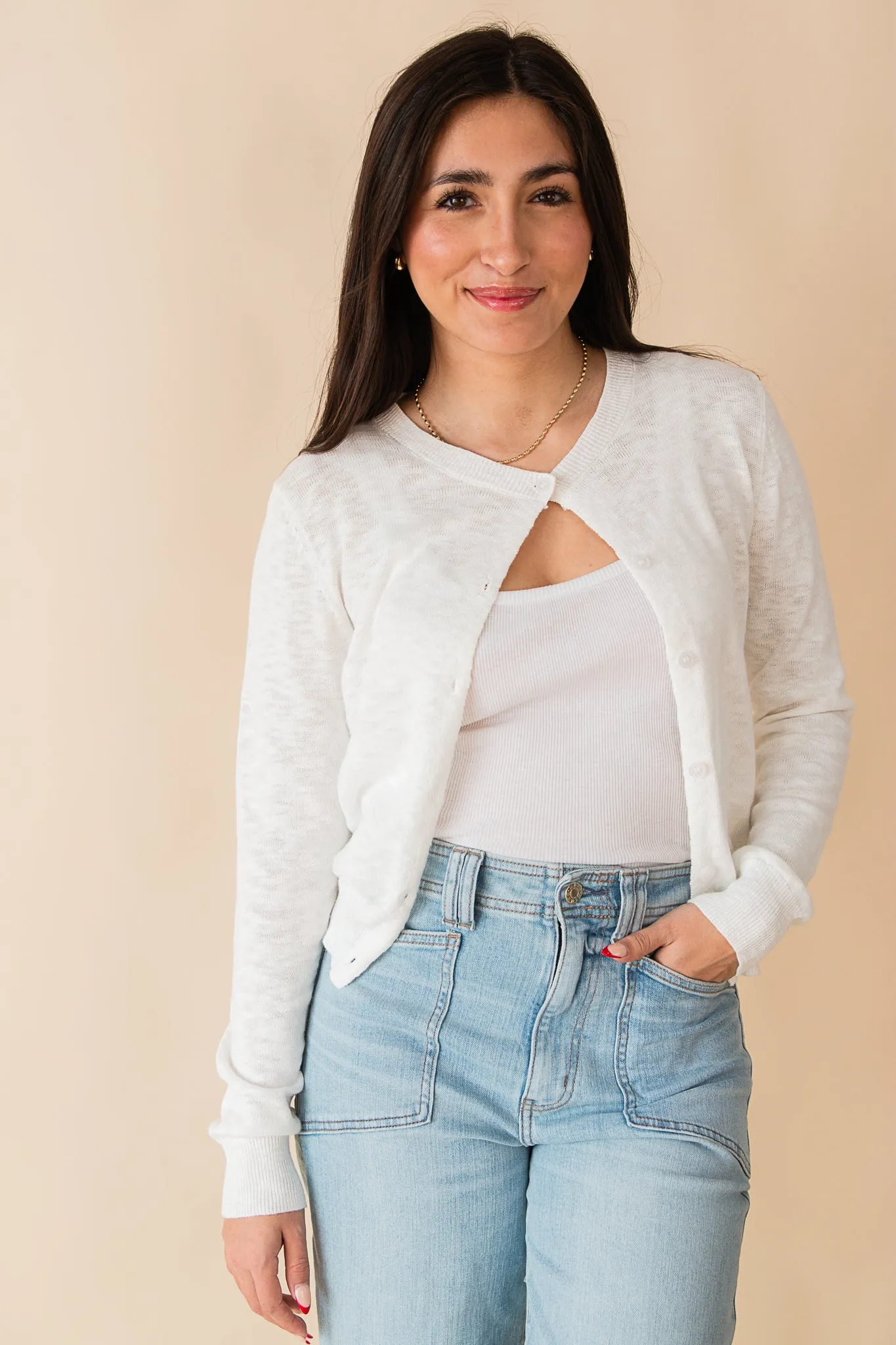 Cotton Slub Cardigan