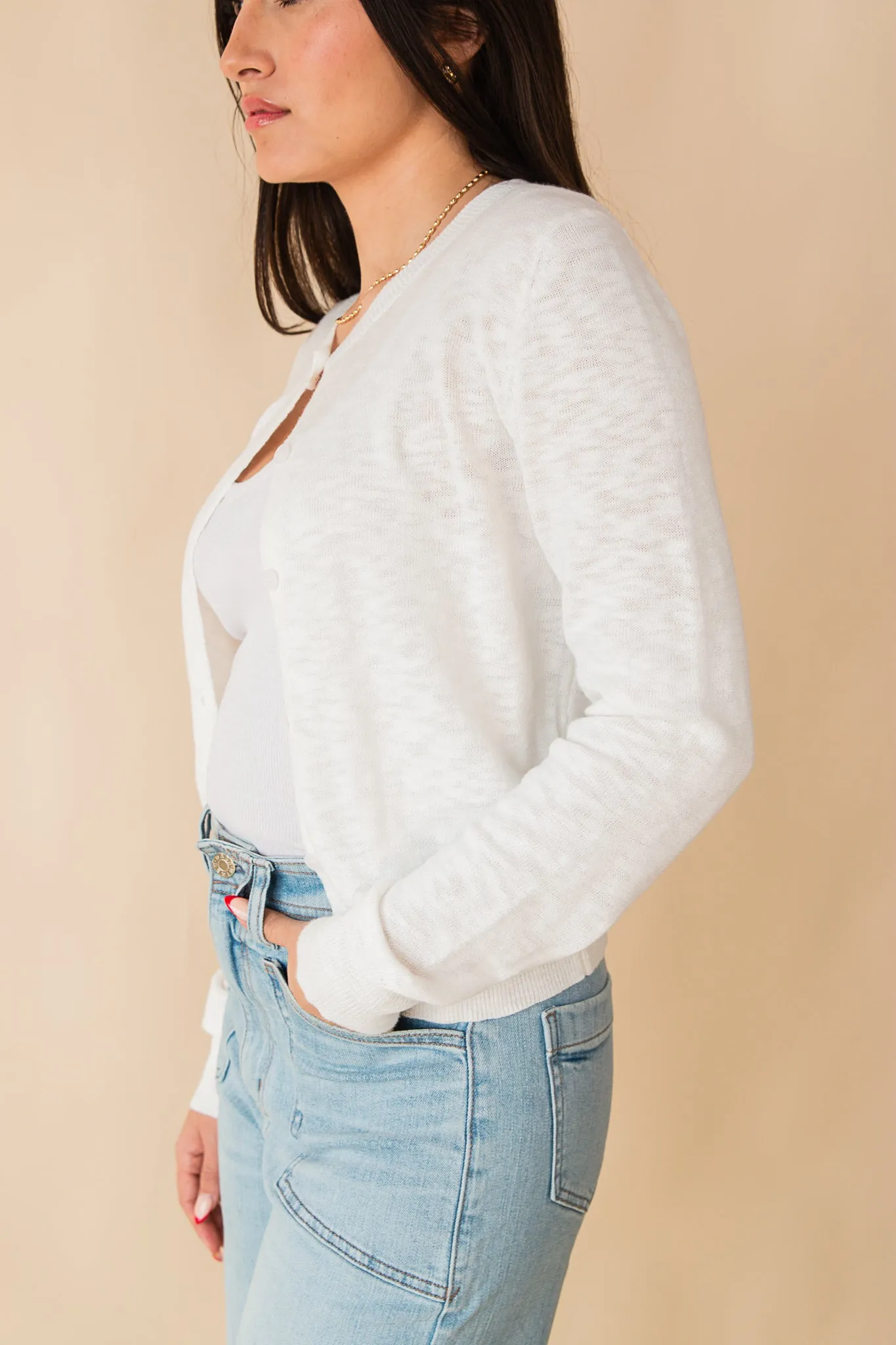 Cotton Slub Cardigan