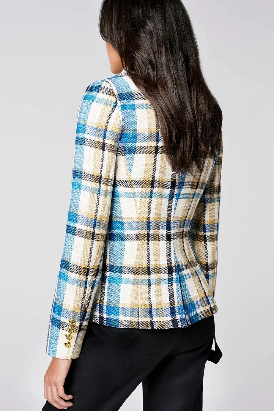 Cut-Away Blazer Summer Plaid
