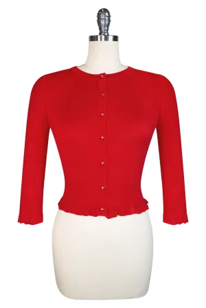 D'Amour 3/4 Sleeve Cardigan (Red)