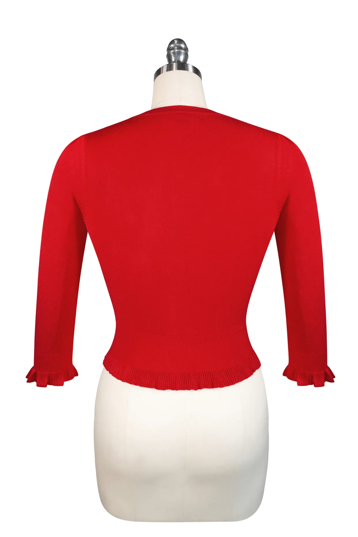 D'Amour 3/4 Sleeve Cardigan (Red)