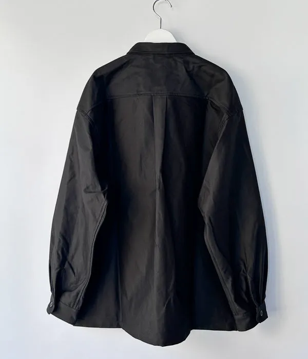 DESCENDANT/CLINCH SATIN LS SHIRT (BLACK)