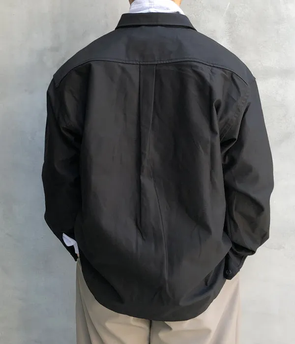 DESCENDANT/CLINCH SATIN LS SHIRT (BLACK)