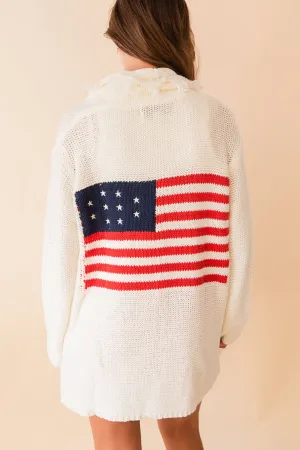 Fringe Flag Cardigan
