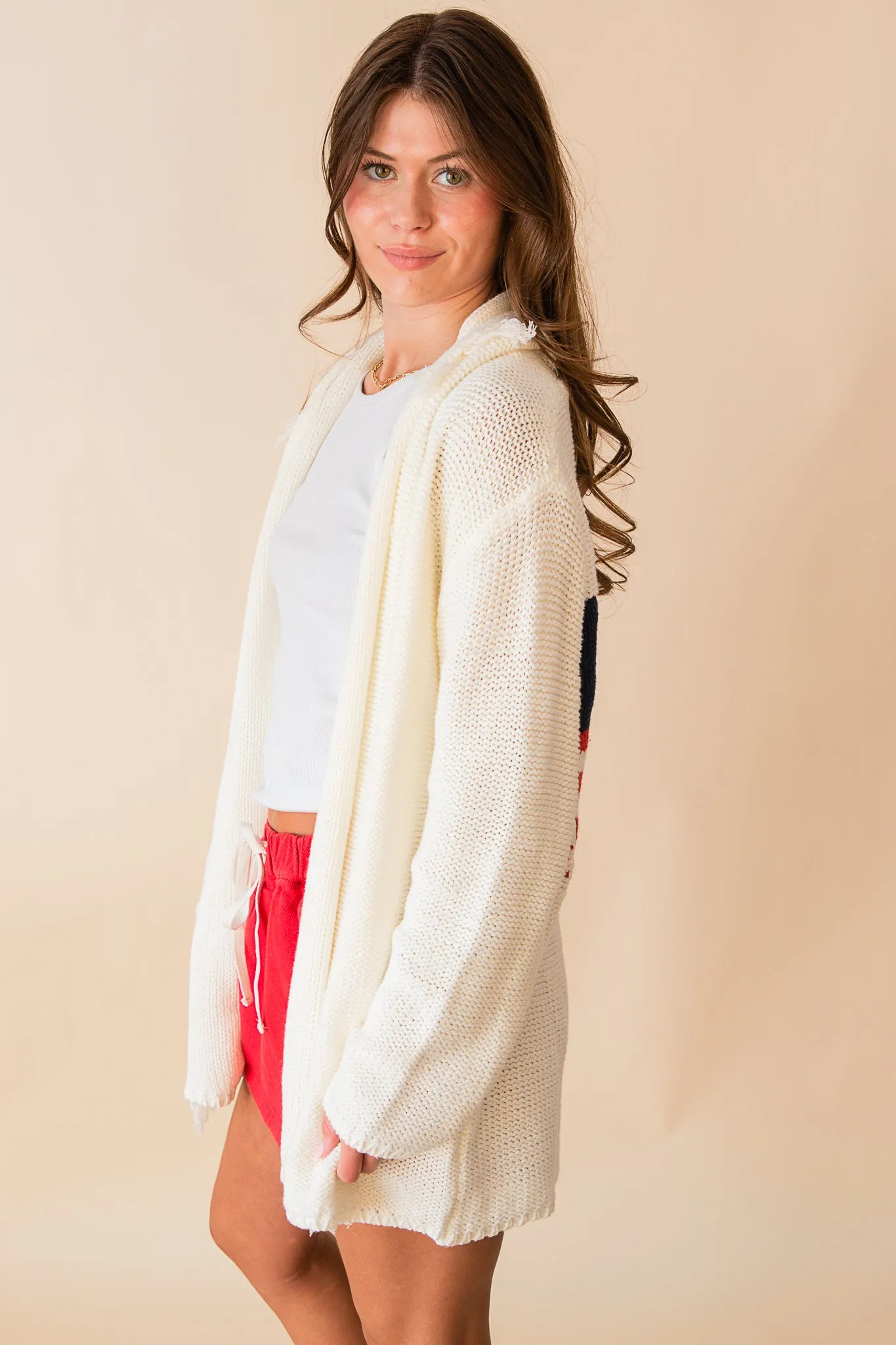 Fringe Flag Cardigan