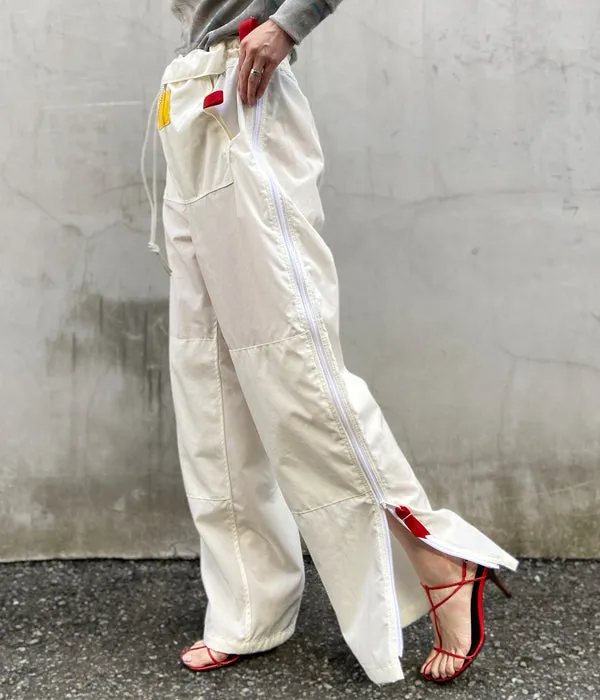 FUMIKA_UCHIDA/NYLON DOUBLE KNEE OVER PANTS(WHITE)
