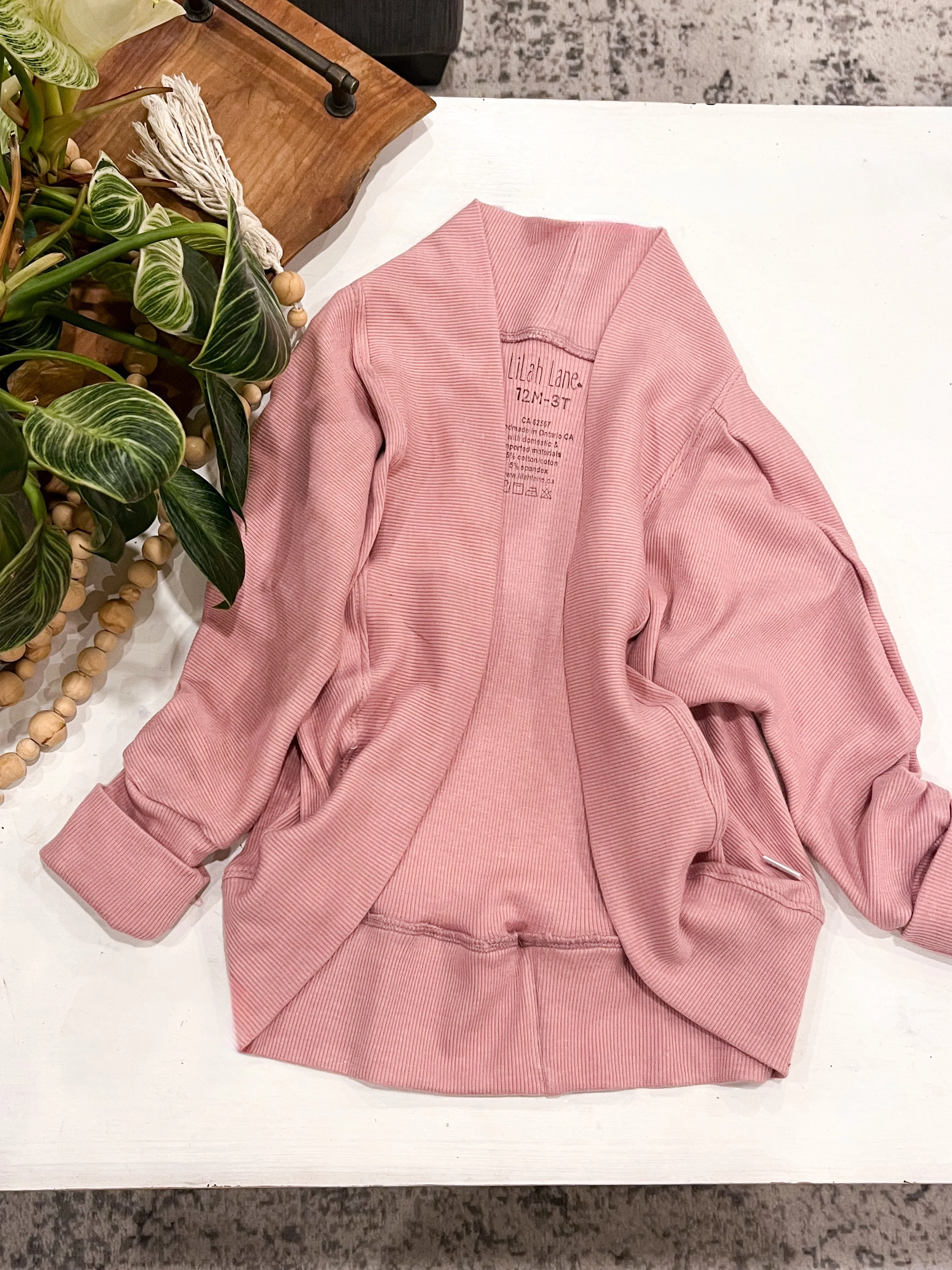 Grow With Me Wine Rib Knit Cocoon Cardigan
