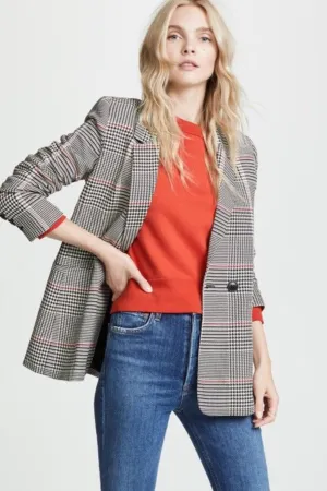 Madeline Blazer Grey and Red