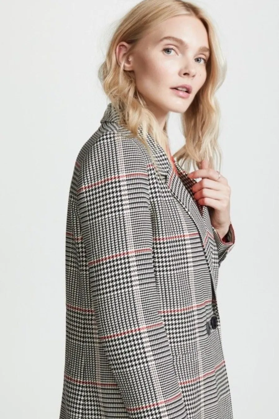 Madeline Blazer Grey and Red