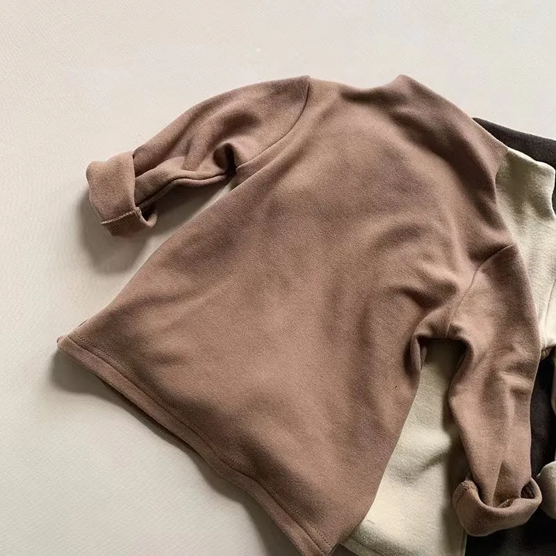 Morandi Solid Color Turtleneck Top