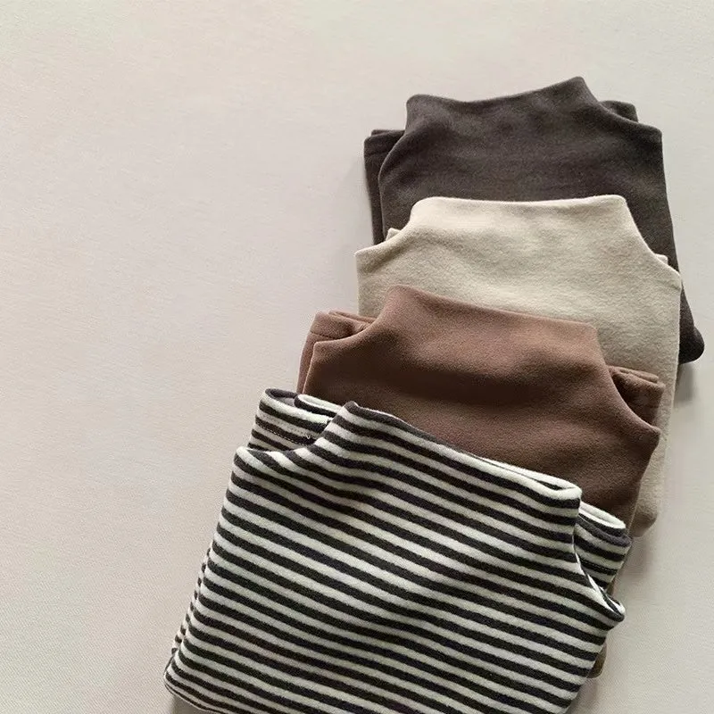 Morandi Solid Color Turtleneck Top