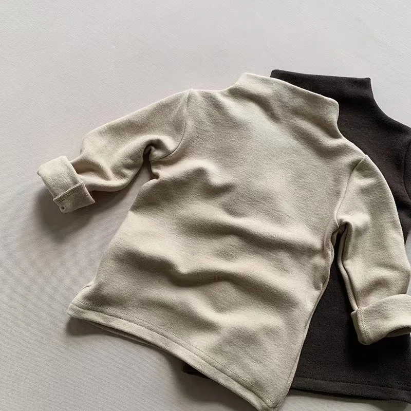 Morandi Solid Color Turtleneck Top