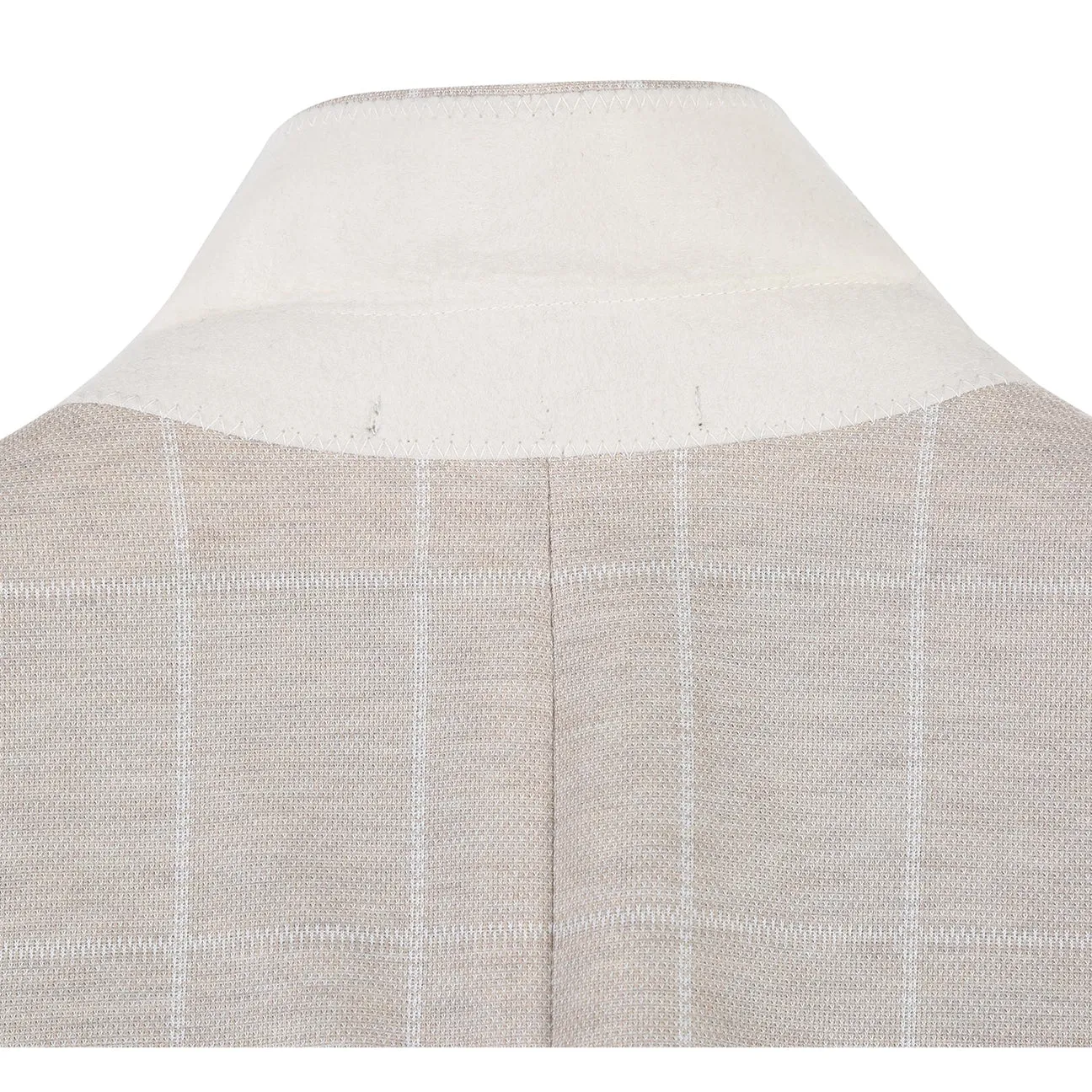 Pellagio Beige Plaid Men's Half Canvas Blazer PS23-7