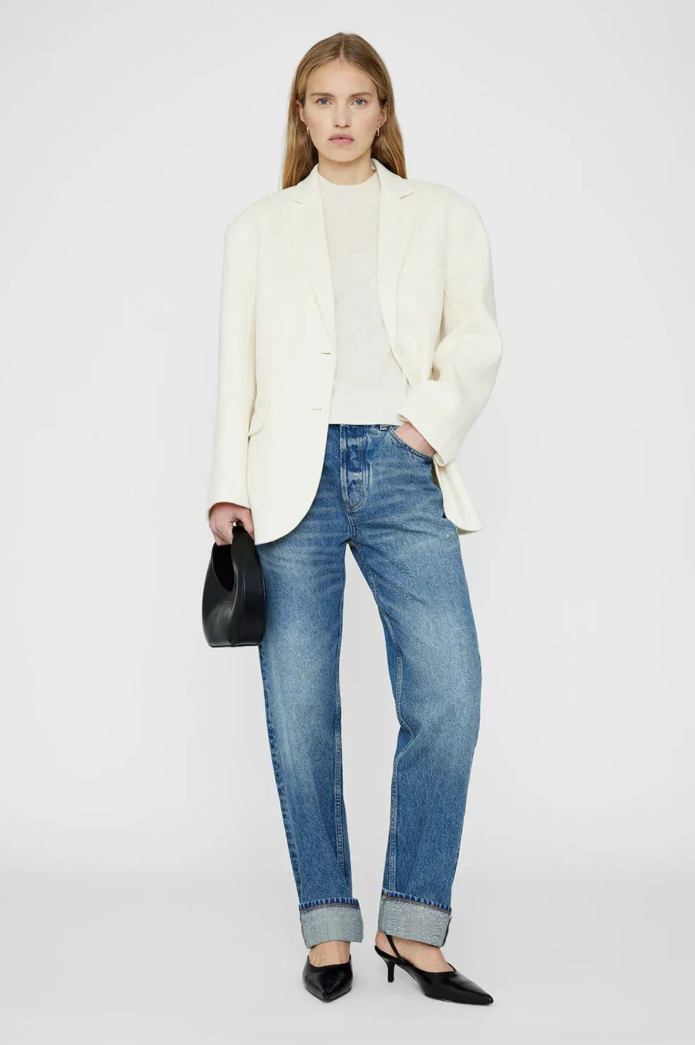 Quinn Blazer White Cashmere Blend