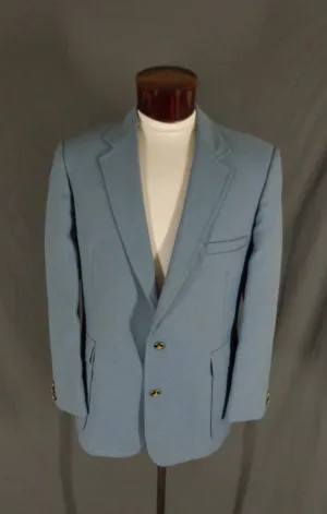 Vintage 70s The Knack Light Blue Retro Suit Blazer  48