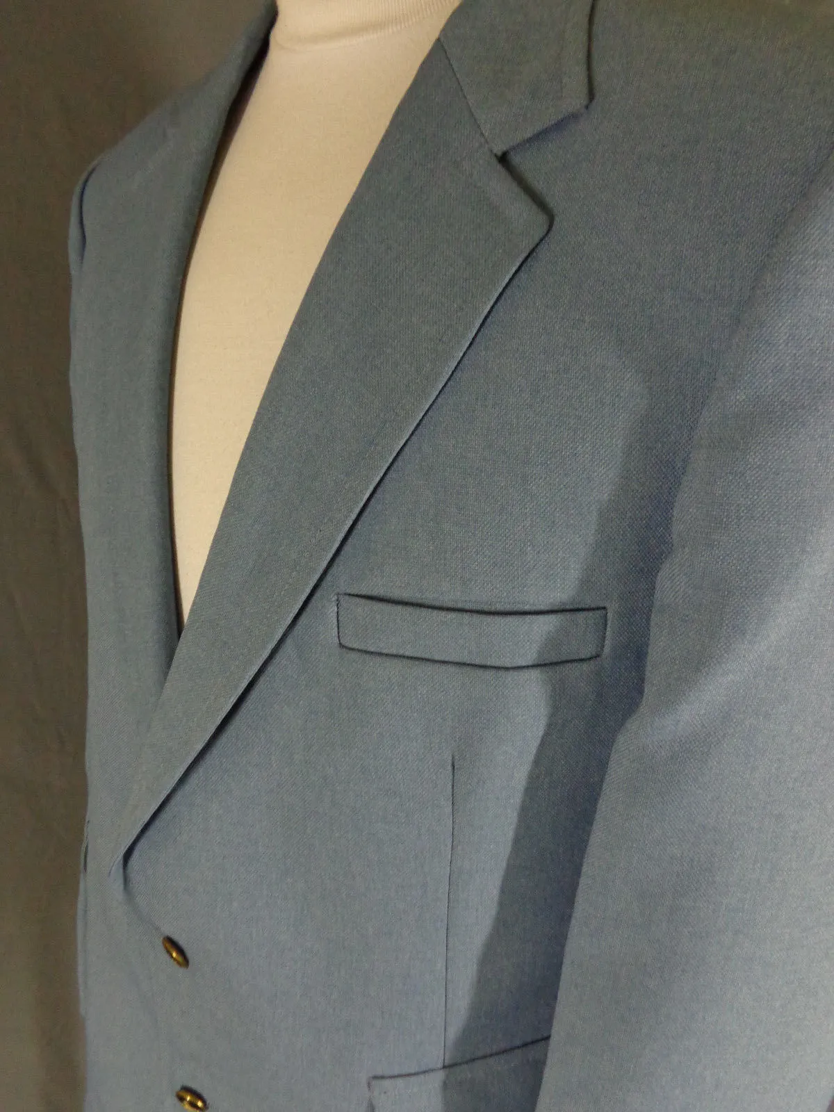 Vintage 70s The Knack Light Blue Retro Suit Blazer  48
