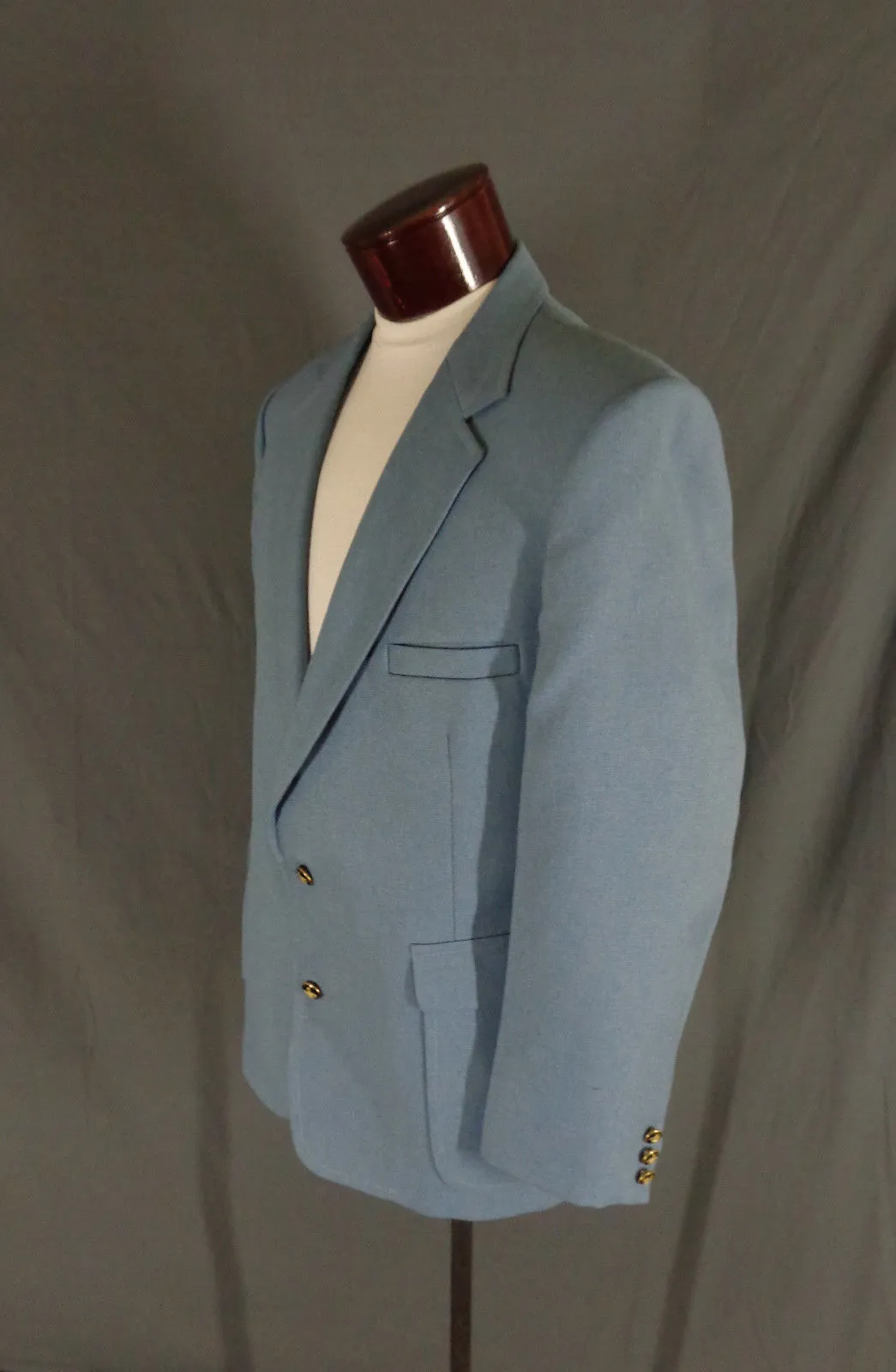 Vintage 70s The Knack Light Blue Retro Suit Blazer  48