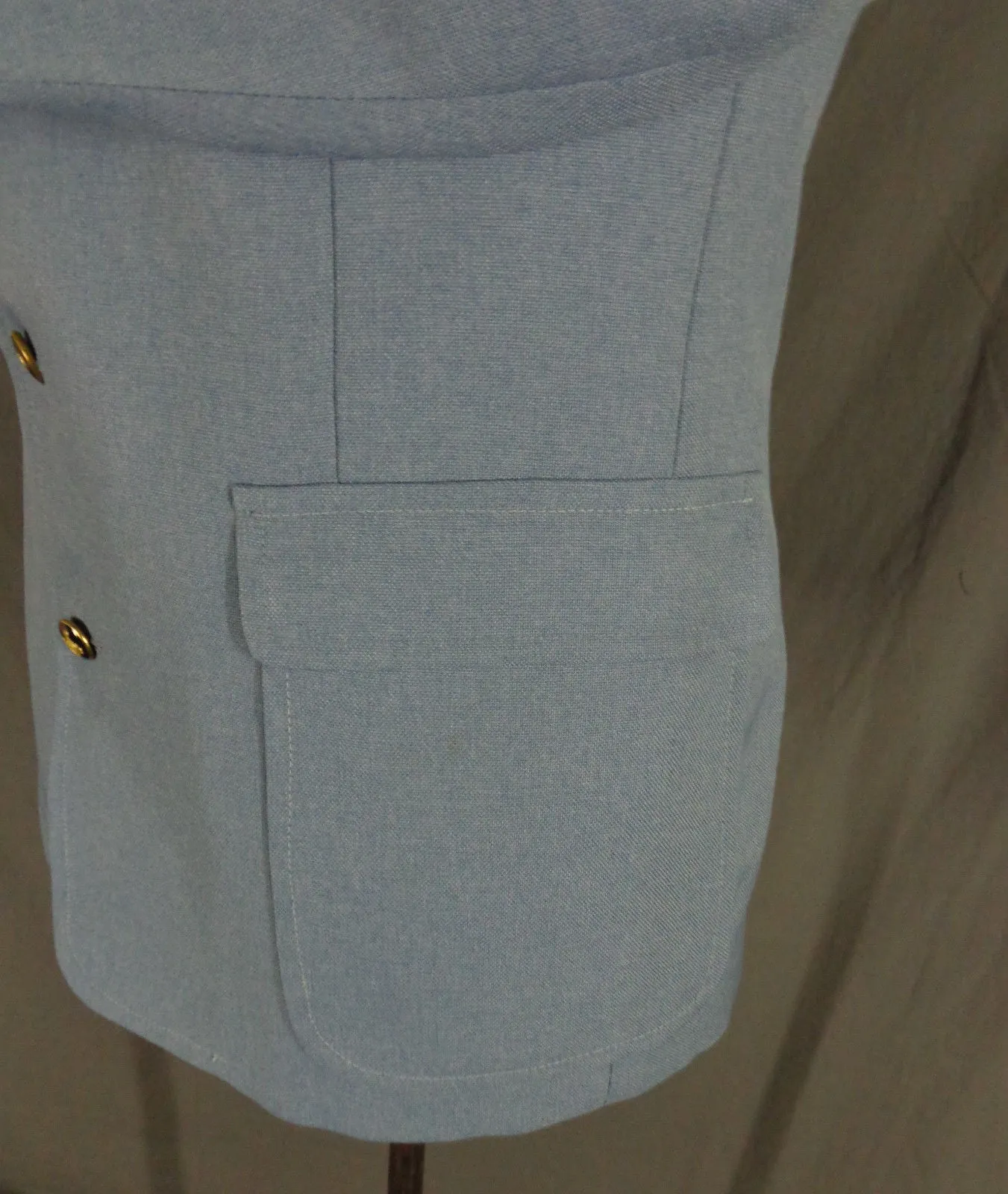 Vintage 70s The Knack Light Blue Retro Suit Blazer  48