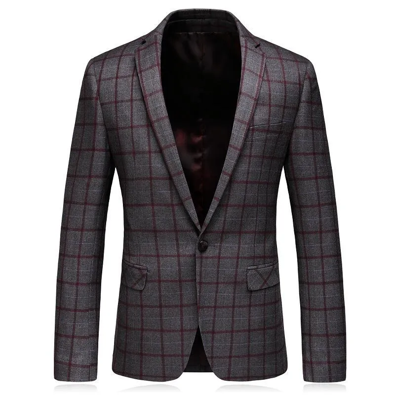 West Louis Formal Plaid Wool Blazer