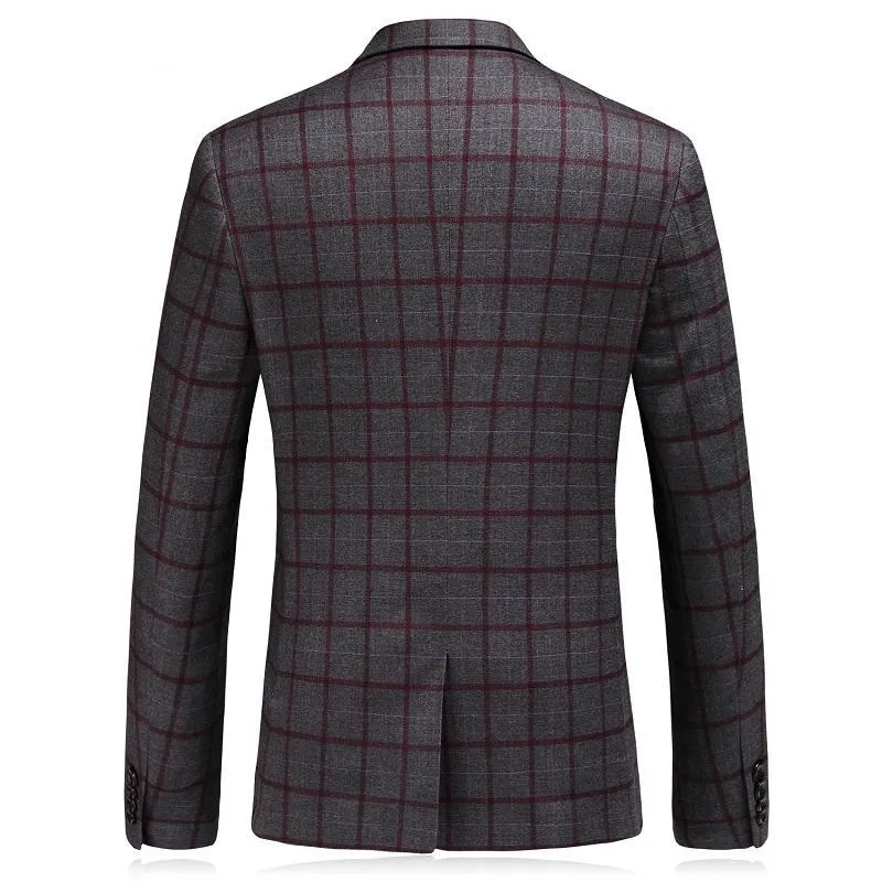 West Louis Formal Plaid Wool Blazer