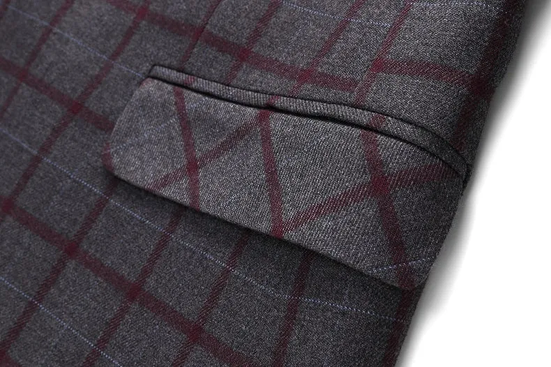 West Louis Formal Plaid Wool Blazer