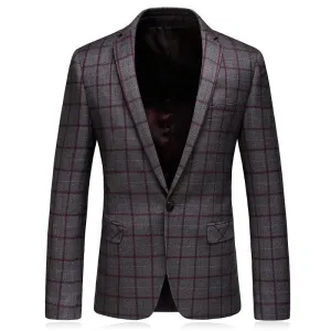 West Louis Formal Plaid Wool Blazer