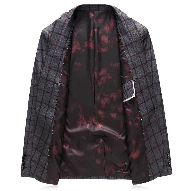West Louis Formal Plaid Wool Blazer
