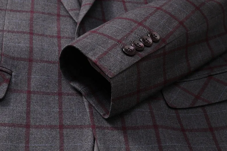 West Louis Formal Plaid Wool Blazer