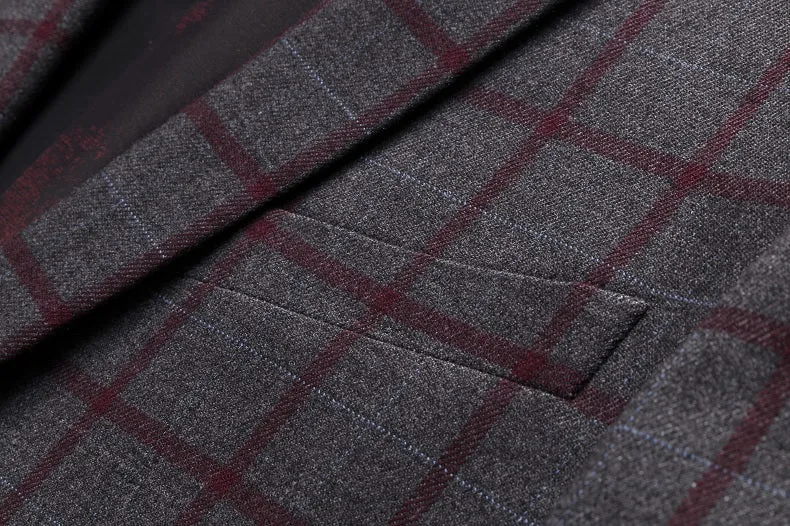 West Louis Formal Plaid Wool Blazer