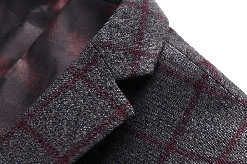 West Louis Formal Plaid Wool Blazer