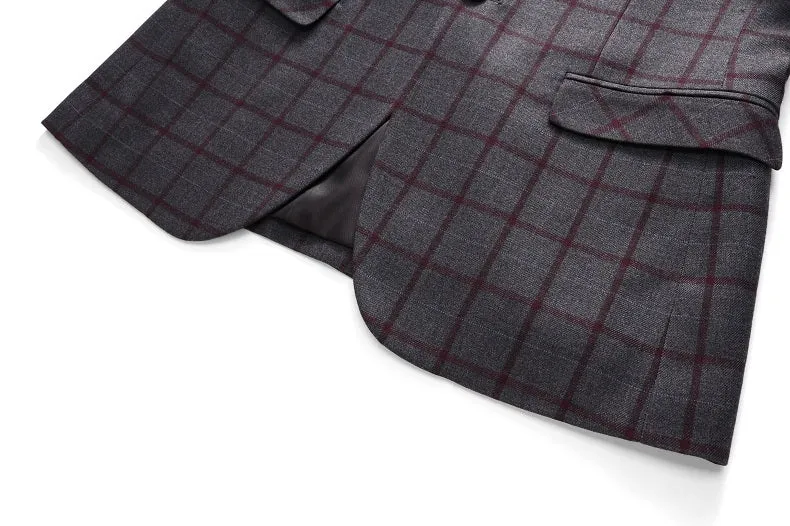 West Louis Formal Plaid Wool Blazer