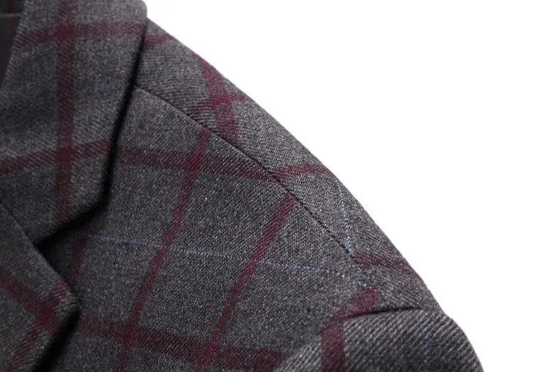 West Louis Formal Plaid Wool Blazer